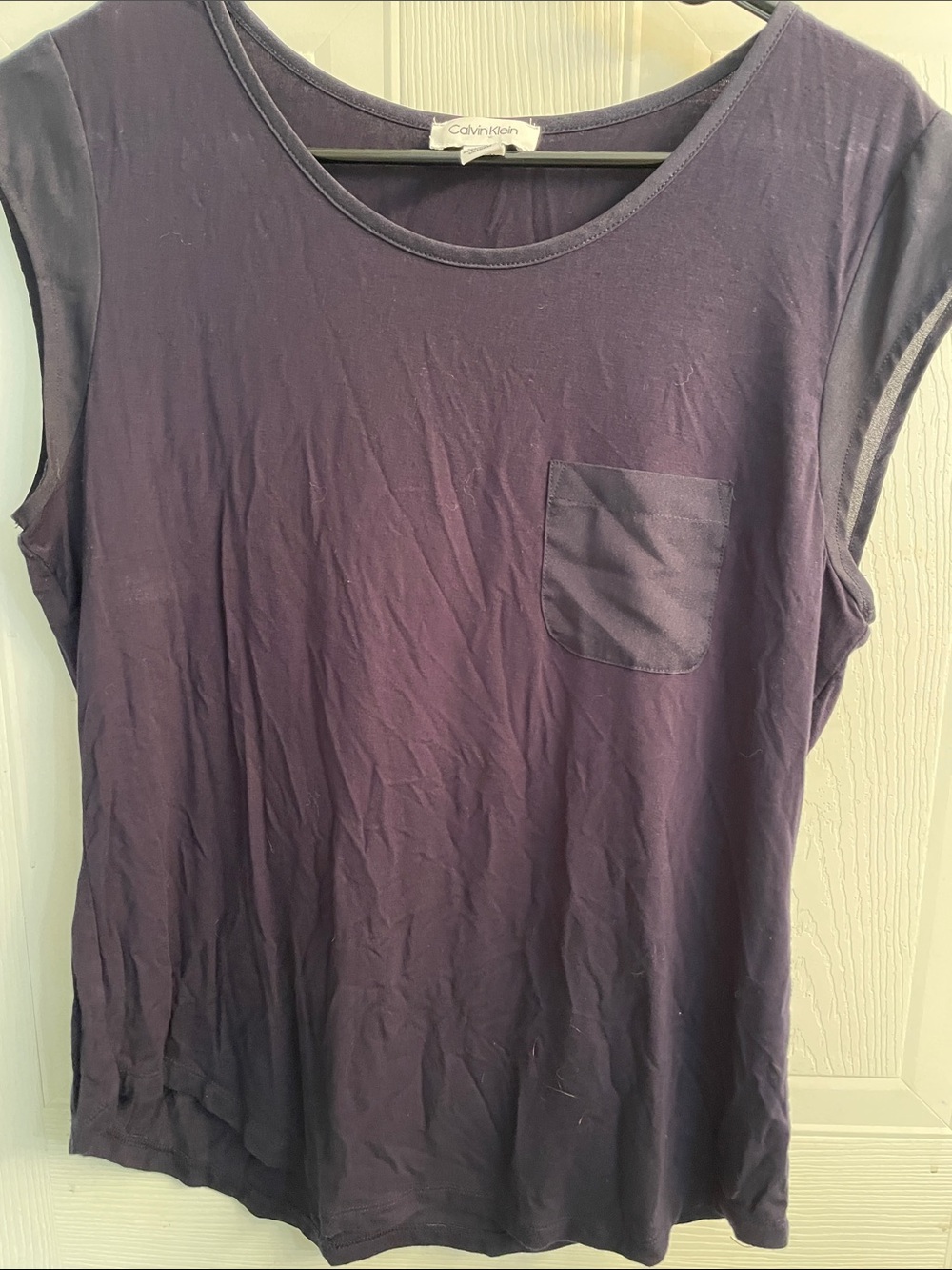 Calvin Klein Purple Short Sleeve Pocket Tee